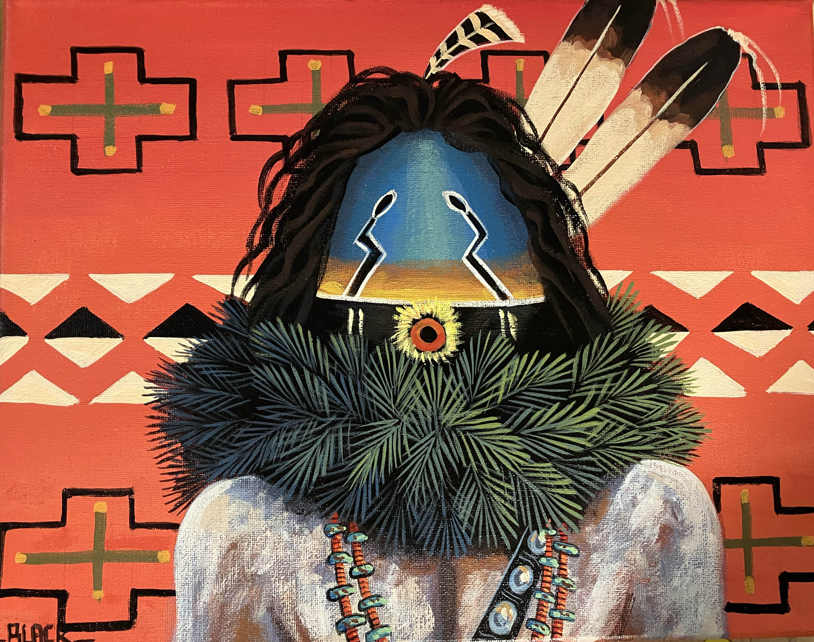 Jack Black | Navajo Painting of Yei Bicheii Dancer | Penfield Gallery of Indian Arts | Albuquerque, New Mexico
